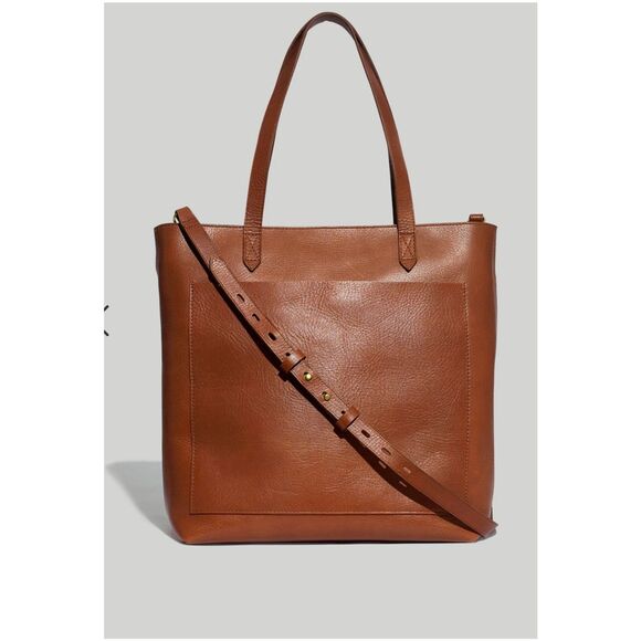 Madewell Handbags - Madewell Leather The Zip-Top Medium Transport Tote English Saddl